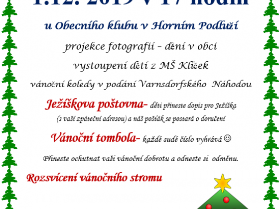 Horní Podluží - rozsvícení vánočního stromu