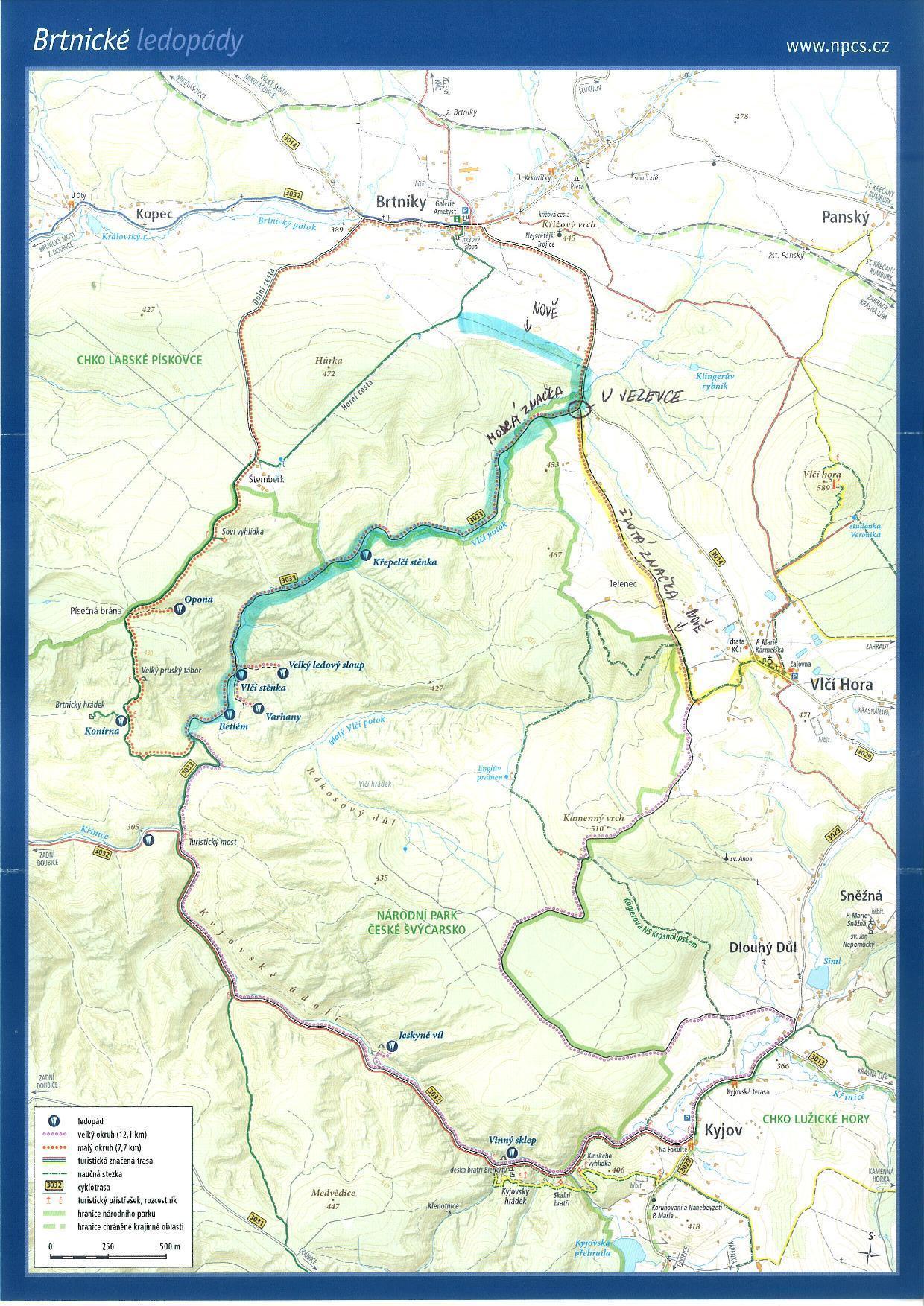 Karte - Wanderroute Eisfälle 2