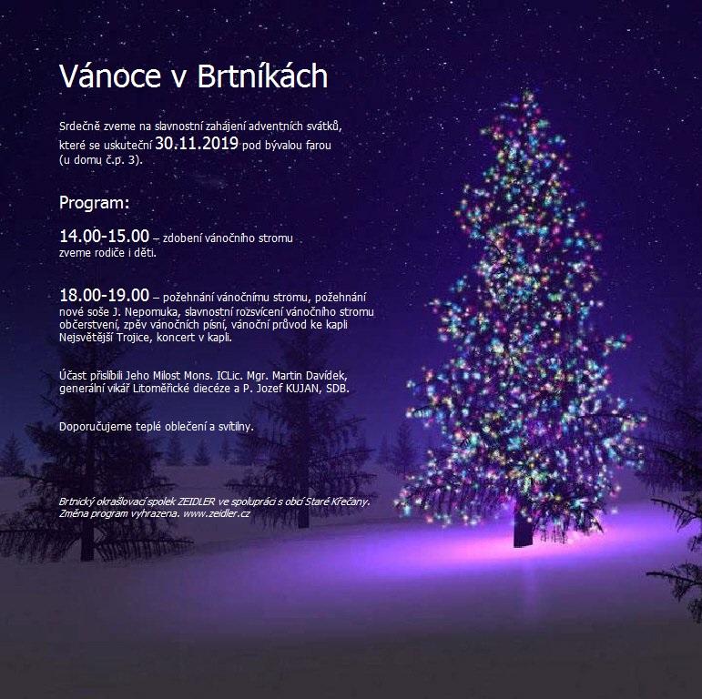 Brtníky - rozsvícení vánočního stromu