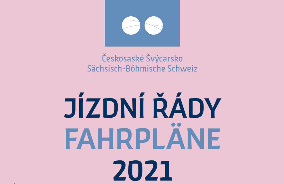 Titulní strana jízdních řádů Českosaského Švýcarska 2021