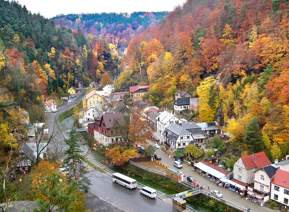 Hřensko na podzim