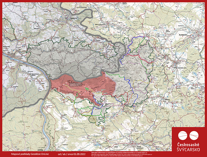 Uzavřená oblast NP / Geschlossenes Gebiet des NP / Closed area of the NP