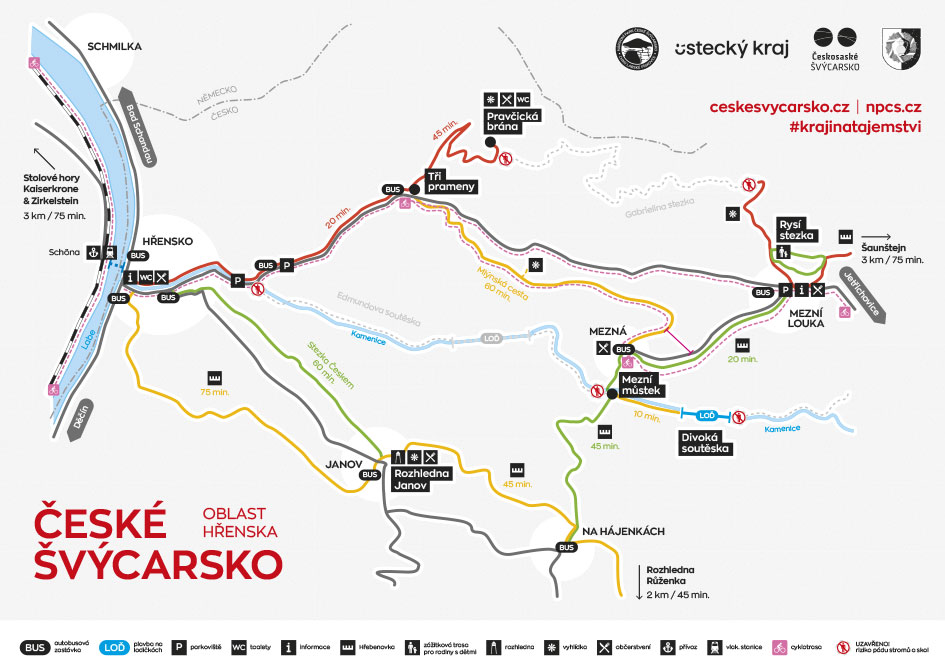 Mapa Hřensko