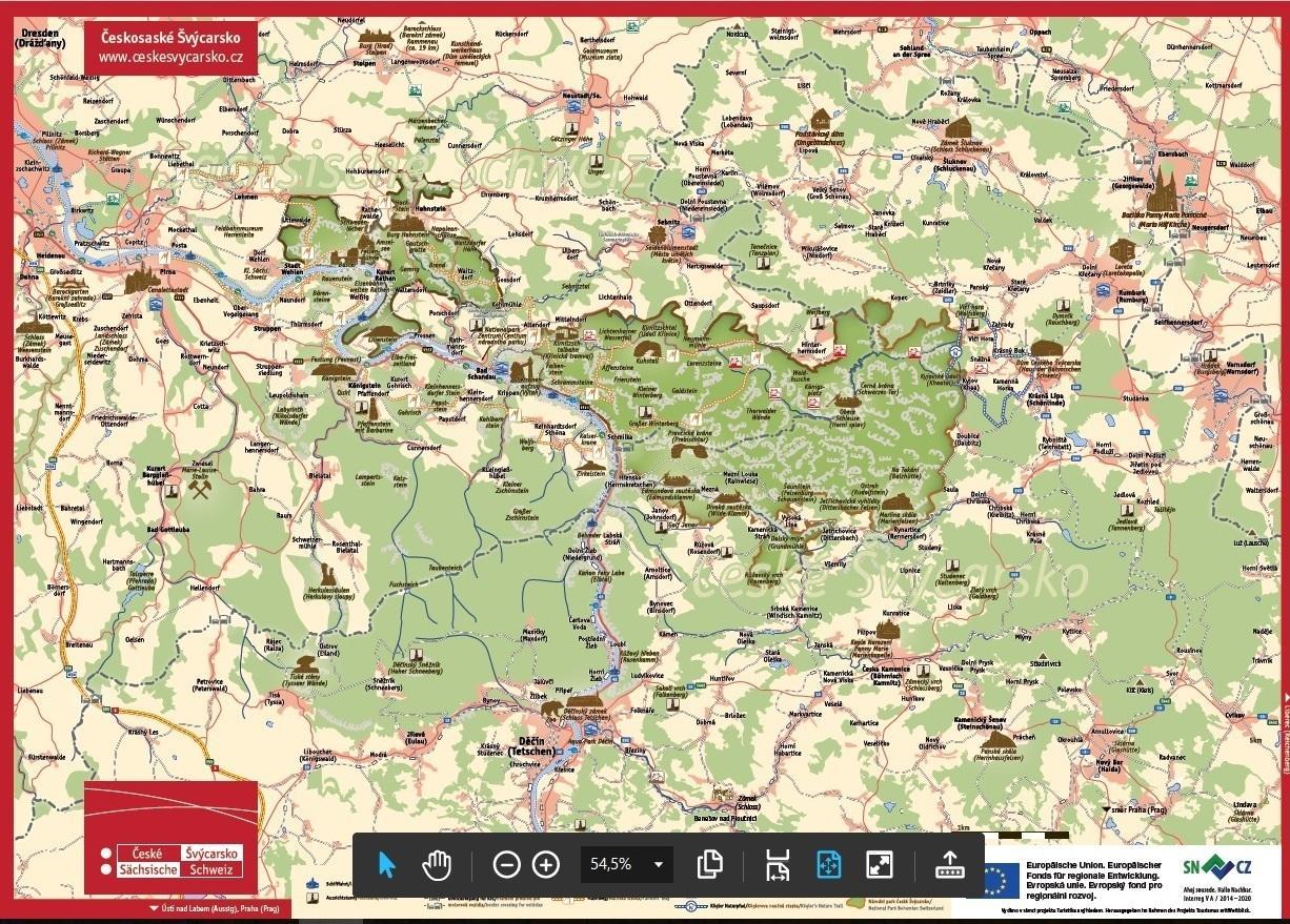 turistická mapa českého švýcarska Mapy a brožury | České Švýcarsko turistická mapa českého švýcarska