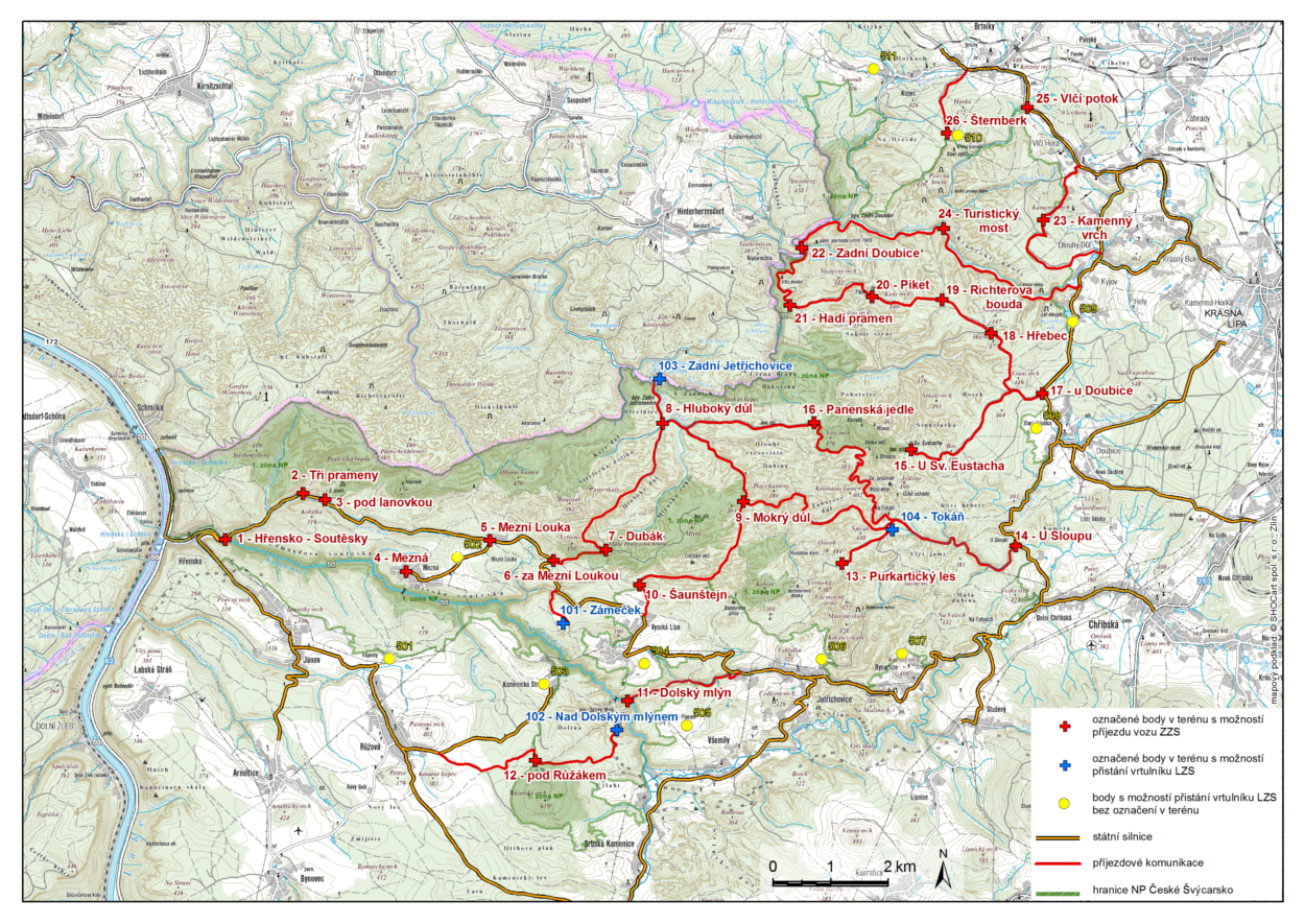 Map of the integrated rescue system