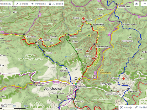 Karte der Dittersbacher Wände