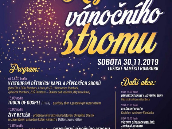 Rumburk - rozsvícení vánočního stromu 2019