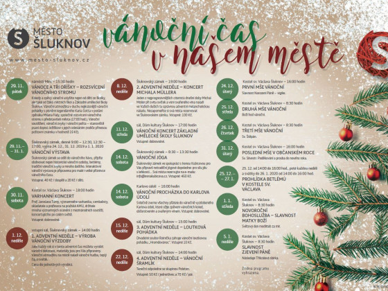 Šluknov 2019 - program adventních akcí