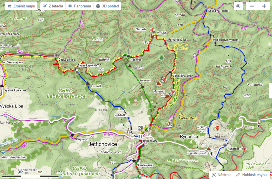 Karte der Dittersbacher Wände