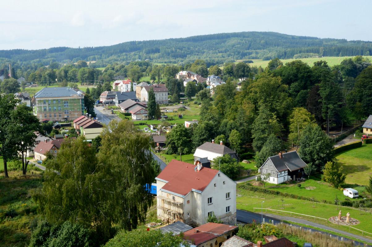 pohed z věže kostela