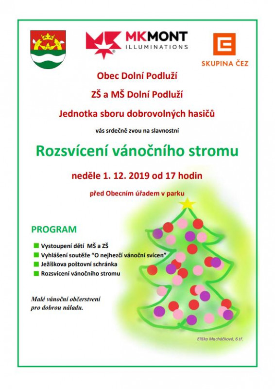Dolní Podluží - rozsvícení vánočního stromu