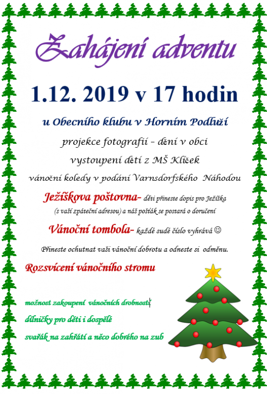 Horní Podluží - rozsvícení vánočního stromu