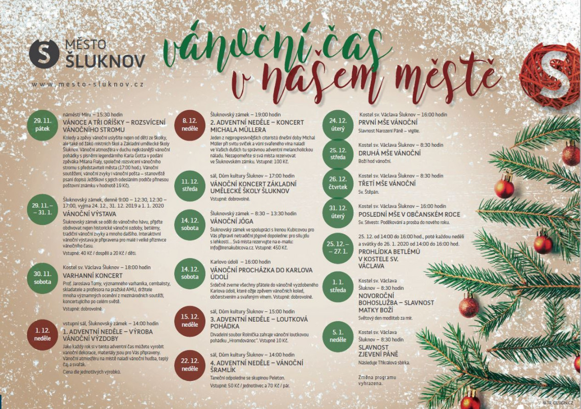 Šluknov 2019 - program adventních akcí