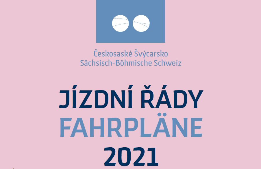 Titulní strana jízdních řádů Českosaského Švýcarska 2021