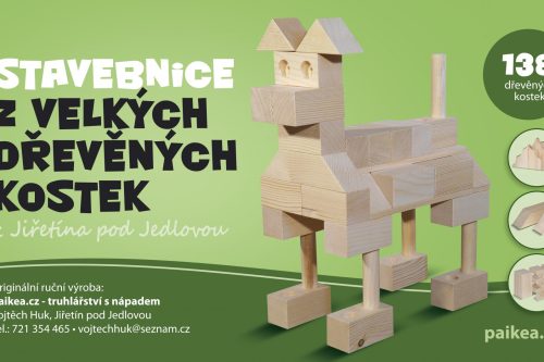 Velké dřevěné kostky z Jiřetína pod Jedlovou