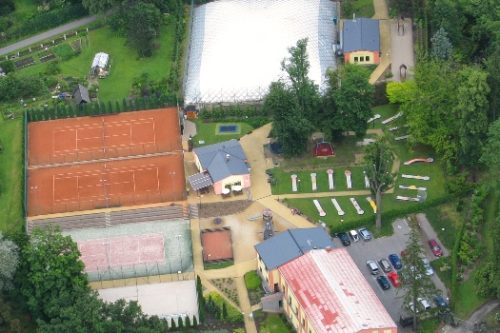 Letecký pohled na areál